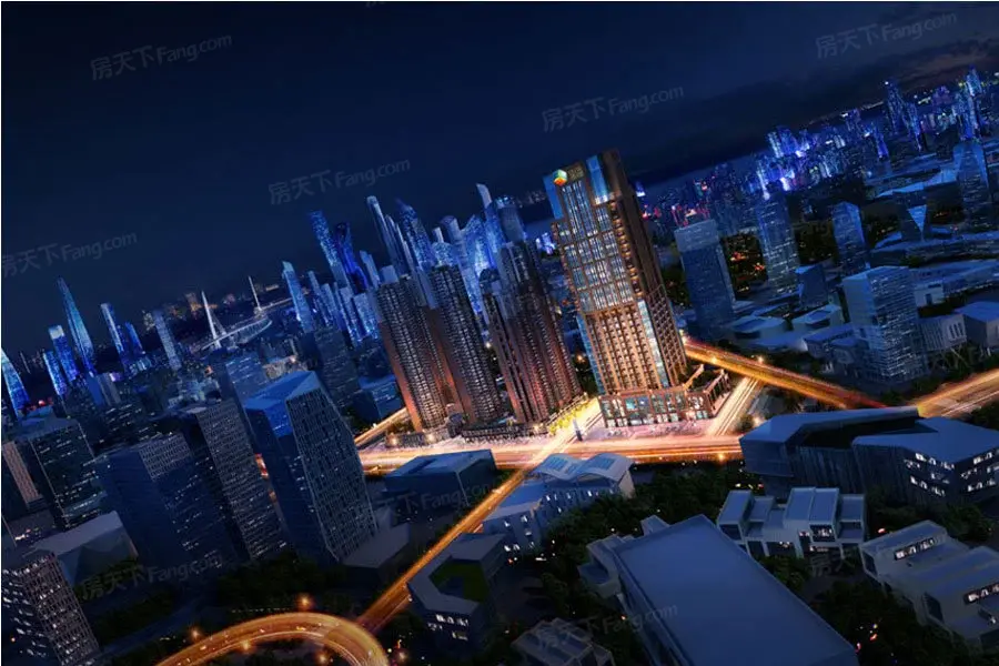 中粮天悦壹号住宅写字楼整体夜景效果图