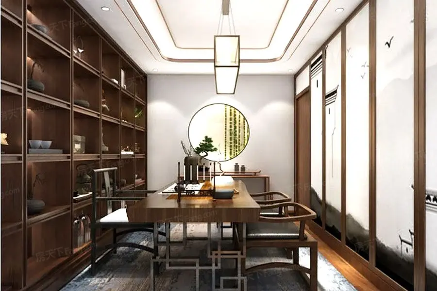 样板间:1#一楼带院户型茶室