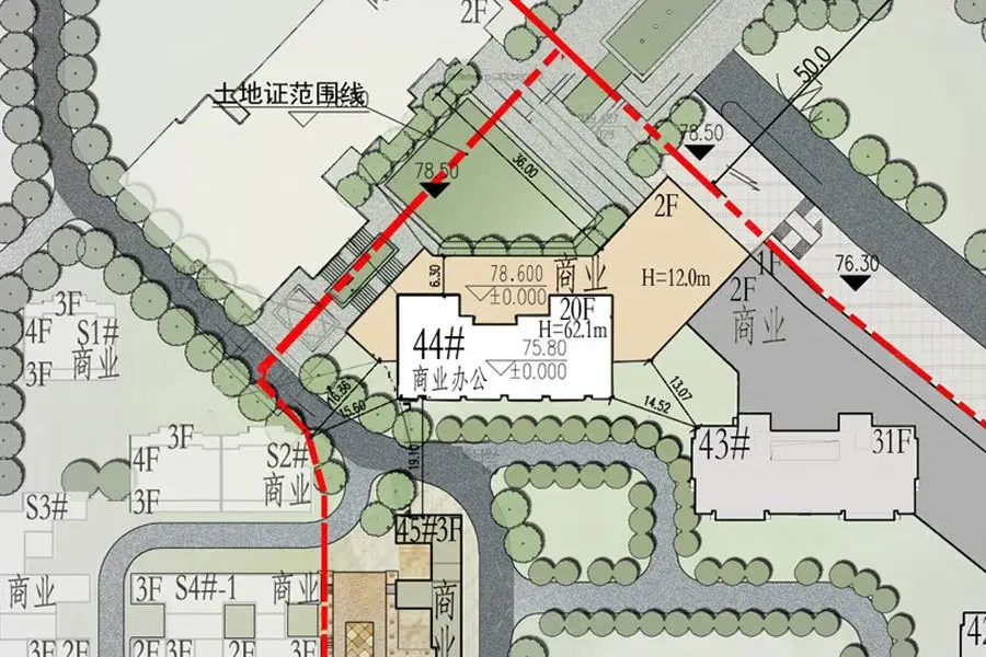 效果图:44#商业办公楼平面图