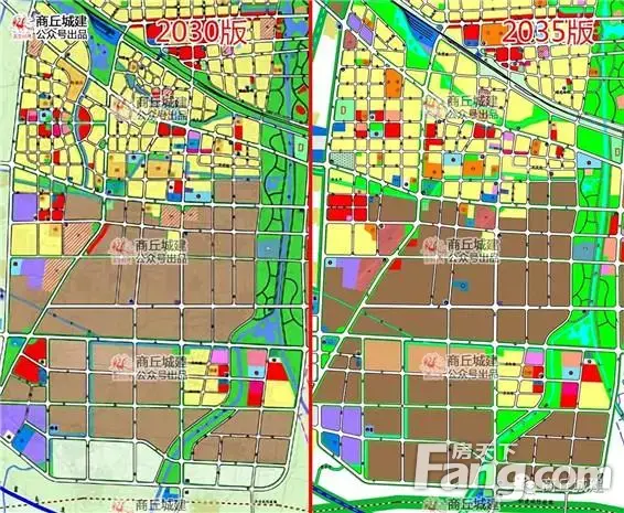 商丘市民权县城乡总体规划2030版与2035版对比