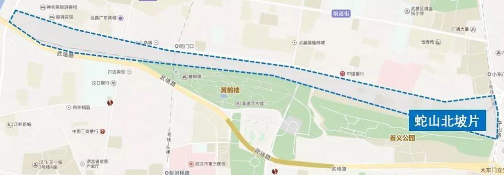 蛇山北坡片 征收范围:民主路,拟征收建筑面积31.