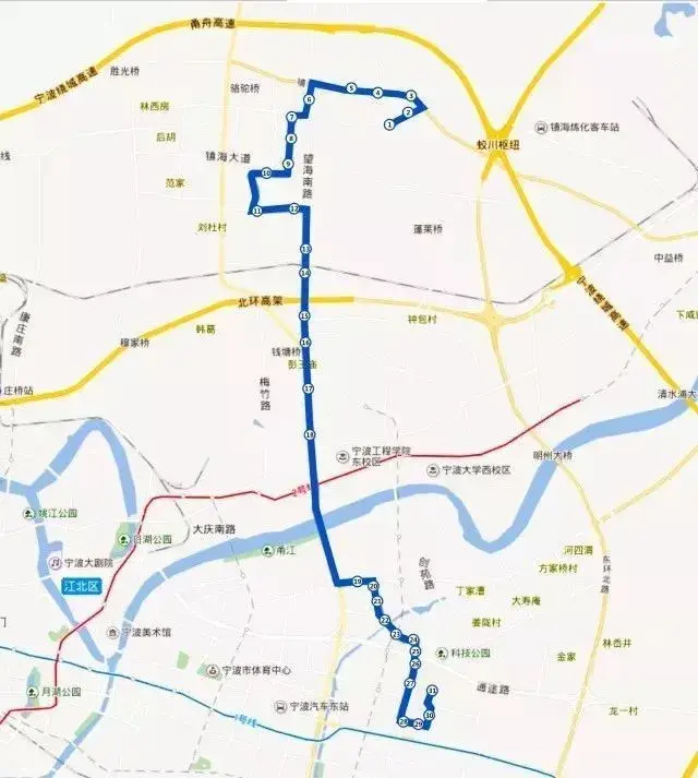这是首条从贵驷街道出发,直达高新区,宁波中心城区的公交线路