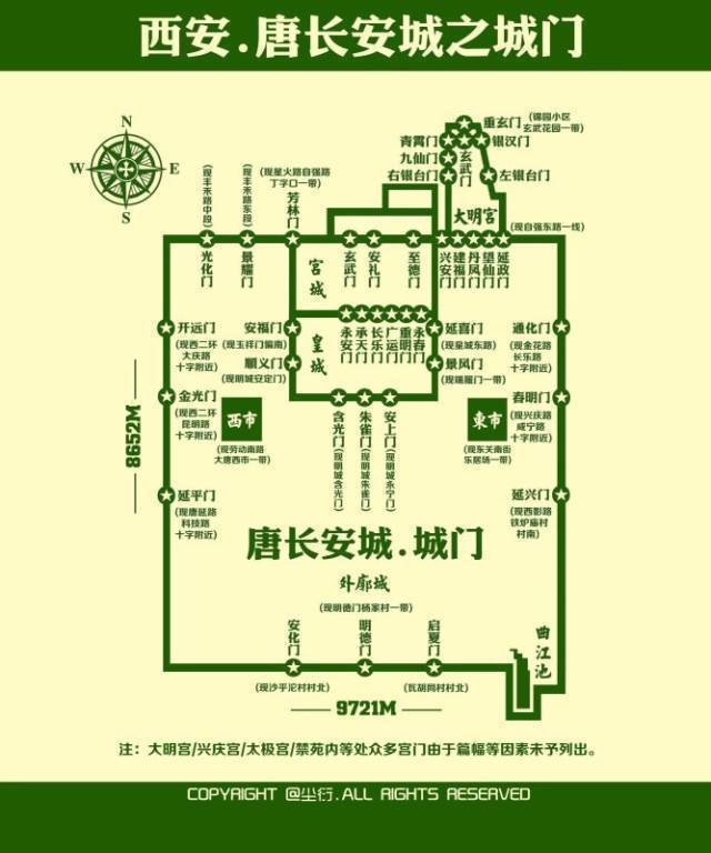 丨唐长安城城门图 制图@悦西安大迧 丨