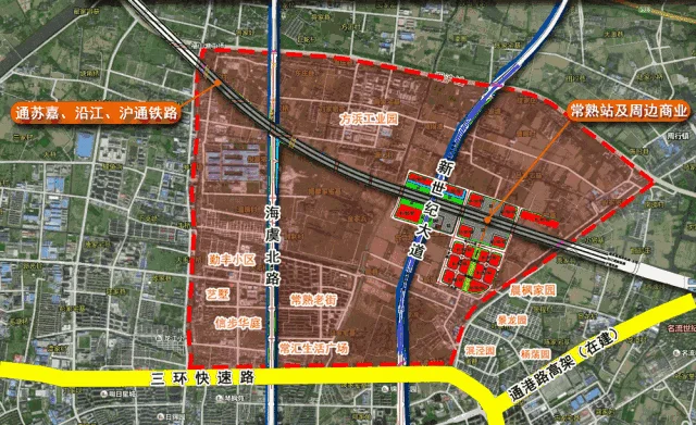 站北两大居住片区中规划有许多待开发住宅用地,这也意味着未来常熟的