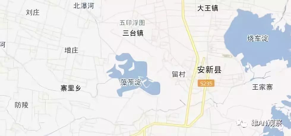 雄安启动藻苲淀和马棚淀湿地工程涉及村庄图