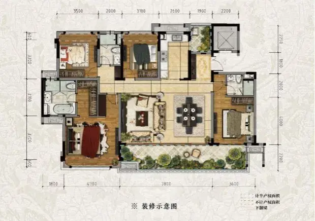 180平方米洋房平面图