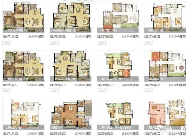 南昌绿地国际博览城户型图 119平三室现代中式样板间