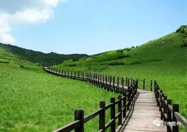 紫柏山国家森林公园,高山草甸,青草悠悠,风景如画,气象万千,时而