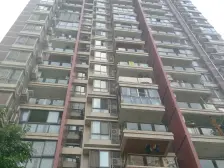 户型方正通透,住家安静。朝中庭看大游泳池