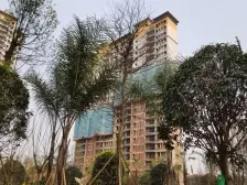 商贸城自贸区旁,电梯四房双卫 ,正看小区中庭