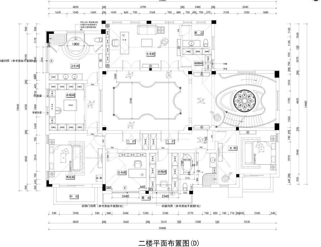 欧式六居室700平米100万-融创玫瑰园装修案例-重庆房