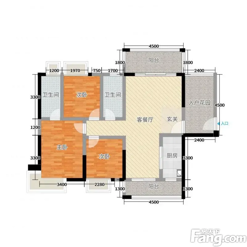 南区大信旁锦绣蓝山 毛坯3 1房 性价比 双阳台南北对流145万 3室2厅