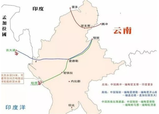 中缅铁路路线图片