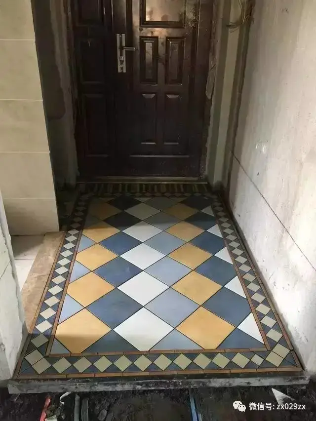 仿木纹仿古砖局部铺贴