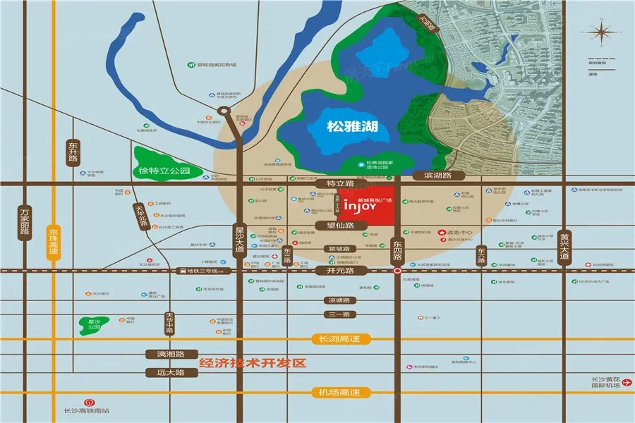 长沙新城吾悦广场交通图