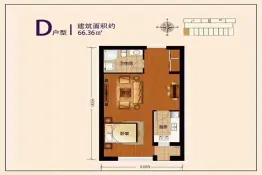 鼎福汇1室1厅1厨1卫建面66.36㎡