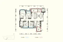 佳乐国际城4室2厅1厨2卫建面139.0㎡