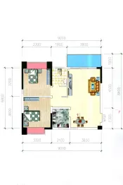 北部湾国际公馆2室2厅1厨1卫建面80.03㎡