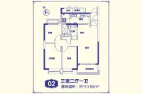 高层113.9平三室户型