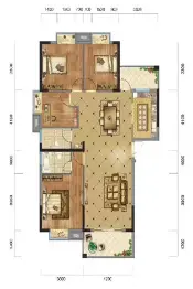 清华城4室2厅1厨2卫建面129.75㎡
