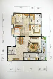 昆明恒大金碧天下4室2厅1厨2卫建面126.0㎡