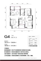 太一格3室2厅1厨2卫建面141.0㎡