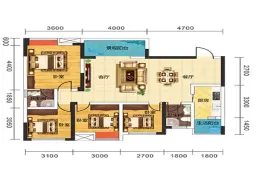 阳光·巨林·天下城4室2厅1厨2卫建面120.35㎡
