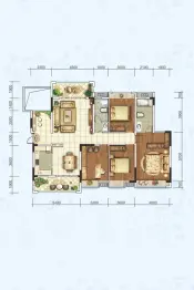 芭蕉湖·恒泰雅园三期4室2厅1厨2卫建面160.0㎡