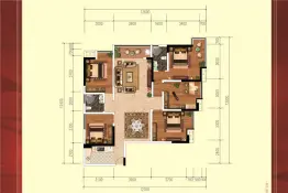 万唐·时代4室2厅1厨2卫建面126.56㎡