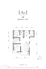 沽上江南槿棠3室2厅1厨1卫建面108.0㎡