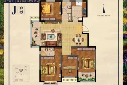龙盛春城4室2厅1厨2卫建面126.16㎡