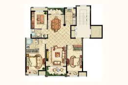 美的城4室2厅1厨2卫建面127.0㎡