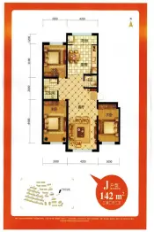 香山国际3室2厅1厨2卫建面142.0㎡