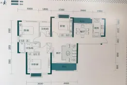 东津世纪城3室2厅1厨2卫建面122.0㎡