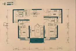 东津世纪城3室2厅1厨2卫建面121.0㎡