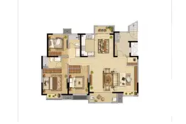 世茂摩天城3室2厅1厨2卫建面150.0㎡