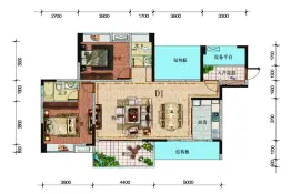 南州国际2室2厅1厨2卫建面124.94㎡