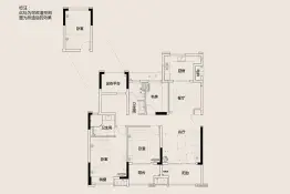 雅居乐新乐府4室2厅1厨2卫建面125.0㎡