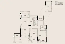 雅居乐新乐府4室2厅1厨2卫建面132.0㎡