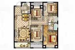 华鸿·公园天下4室2厅1厨2卫建面127.0㎡