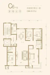 凤凰华府4室2厅1厨2卫建面148.03㎡