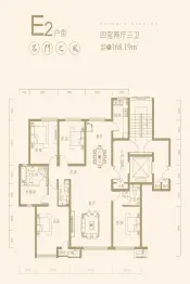 凤凰华府4室2厅1厨3卫建面168.19㎡