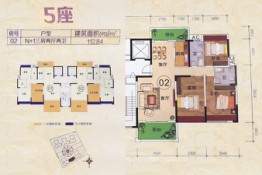 逸朗华府3室2厅1厨2卫建面112.84㎡