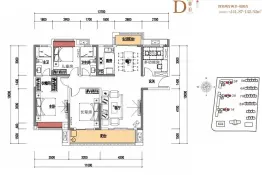 美的国宾府4室2厅1厨2卫建面142.52㎡