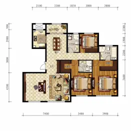 融创融公馆3室2厅1厨3卫建面163.0㎡