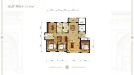 融创融公馆4室2厅1厨2卫建面155.0㎡