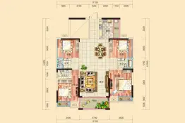 博景湾4室2厅1厨3卫建面150.72㎡