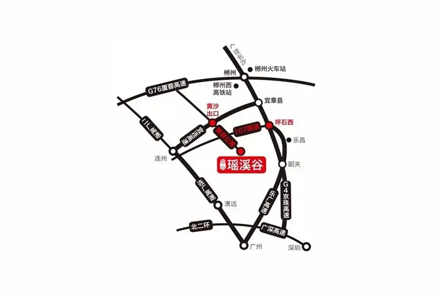 莽山·瑶溪谷交通图