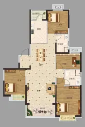 恒大珺睿府4室2厅1厨2卫建面158.98㎡