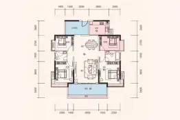 星岸城4室2厅1厨2卫建面130.0㎡